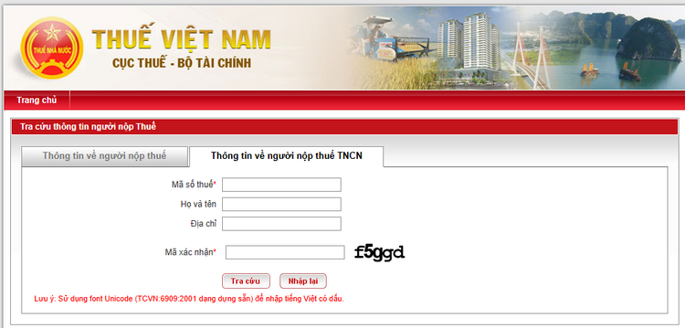 Tra cứu thông tin người nộp thuế trên website của Cục thuế