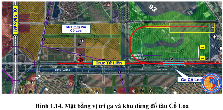 Mặt bằng vị trí ga Cổ Loa đường sắt Hà Nội - Quảng Ninh