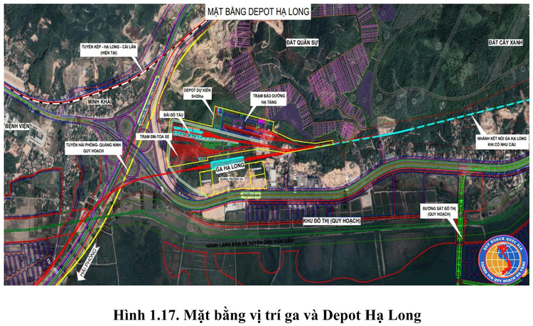 Mặt bằng vị trí ga và depot Hạ Long