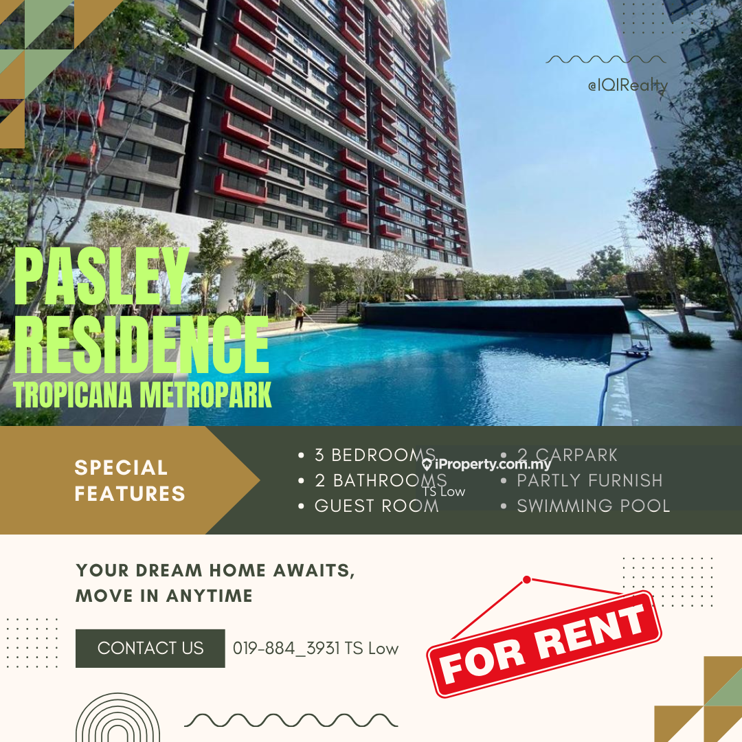 Paisley Tropicana Metropark Serviced Residence 3 bedrooms for rent in