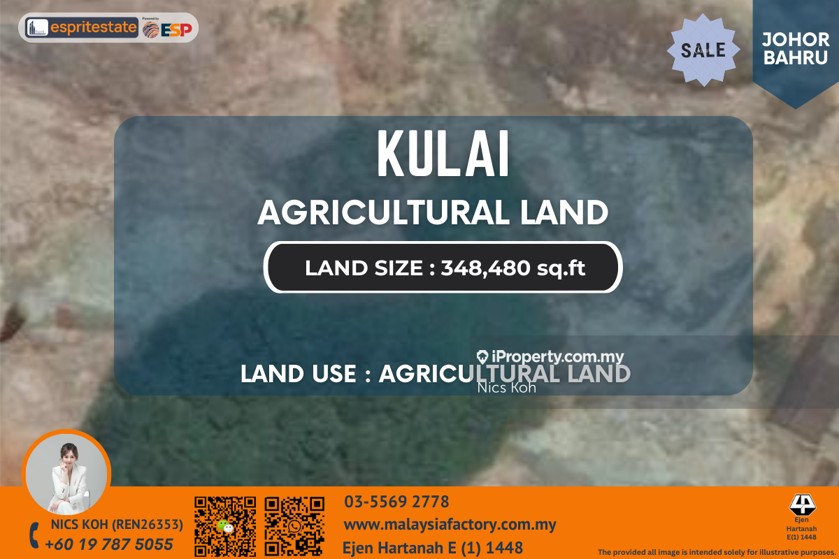 348,480 sq.ft Agricultural Land at Kulai for Sale, Kulai Agricultural