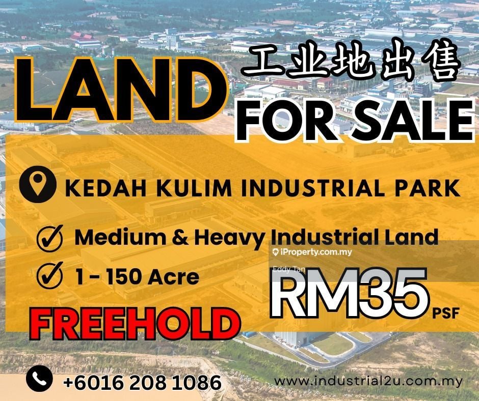 2 to 100 acres heavy industrial land at KULIM, kedah, penang kulim