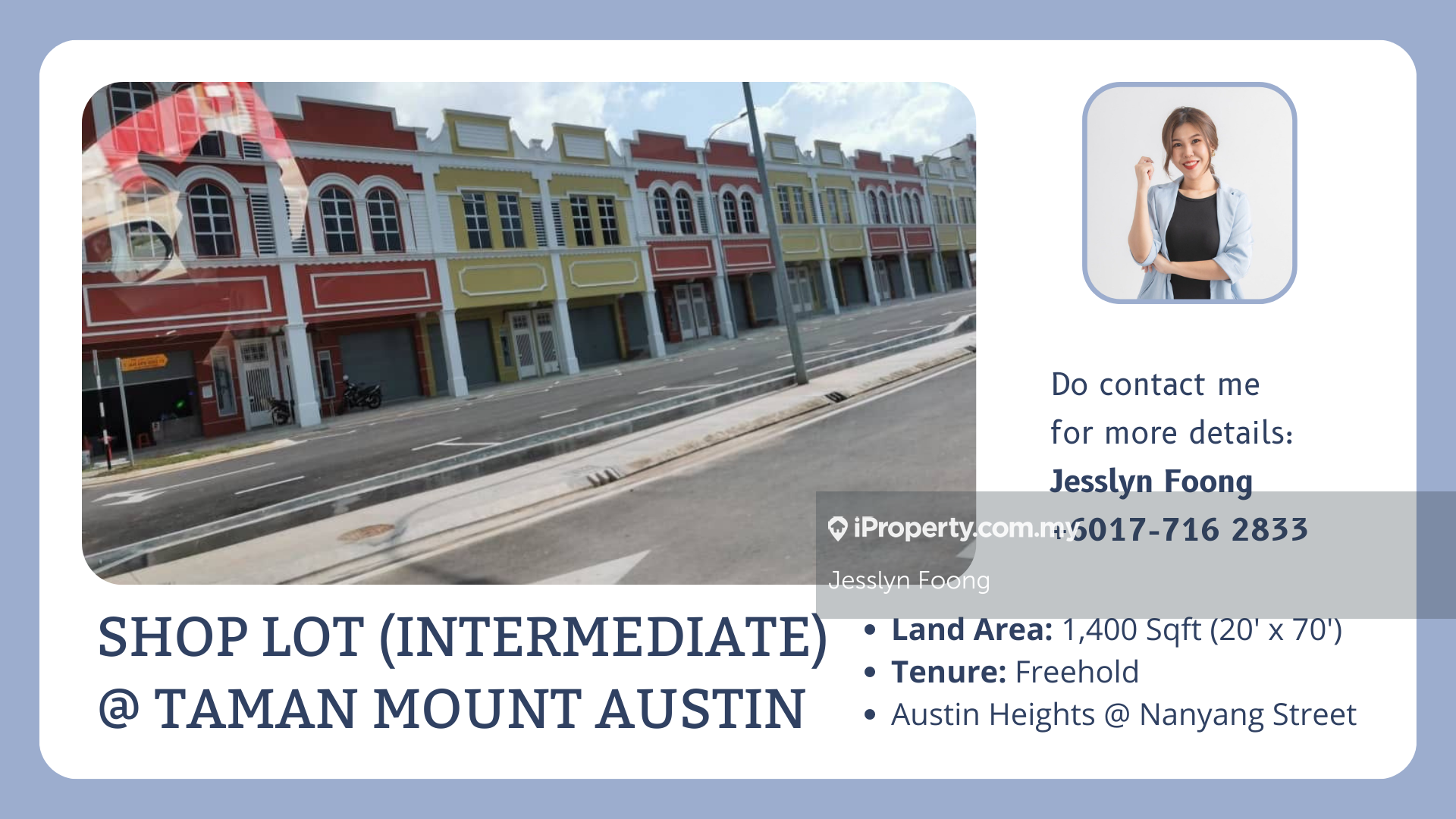 Austin Height Nanyang Street Shop Lot for Rent, Taman Mount Austin