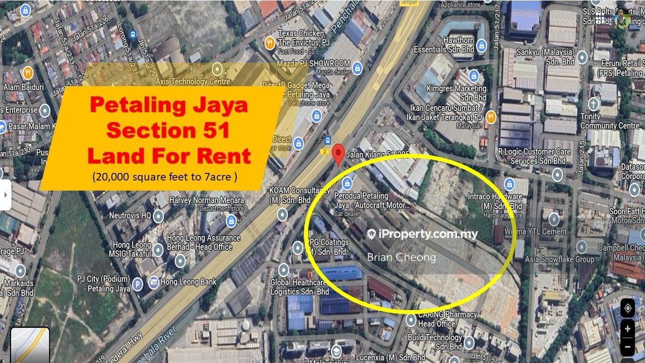 Pataling Jaya, Seksyen 51 , Bare Land to Rent 20,000sqf to 7 acres