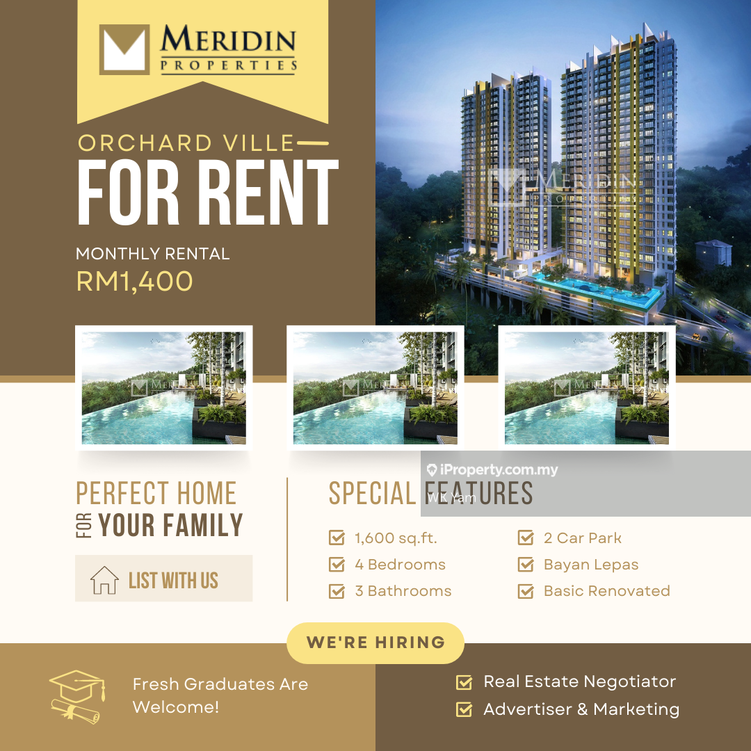 Orchard Ville Condominium 4 bedrooms for rent in Bayan Lepas, Penang