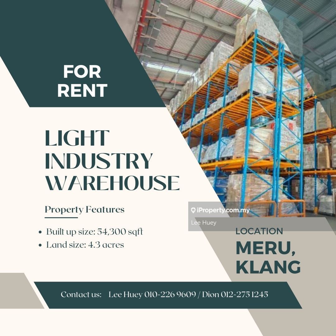 Light Industry Warehouse/Gudang/仓库出租, Meru, Kapar, Port Klang, Setia