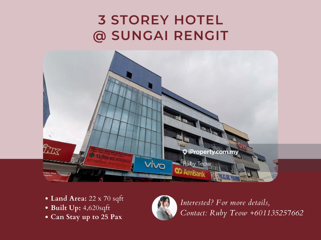 Sungai Rengit 3 Storey Hotel for Rent, Kampung Sungai Rengit, Johor Bahru