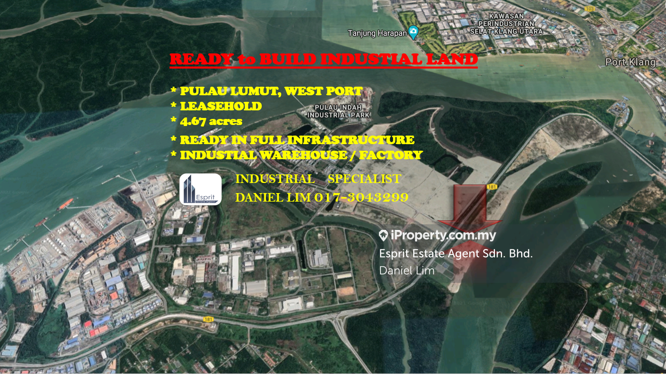 中 轻 工业地 出售 4 67 Acres Ready To Build Industrial Land West Port North Port Pulau Indah Pulau Lumut Port Klang Industrial Land For Sale Iproperty Com My