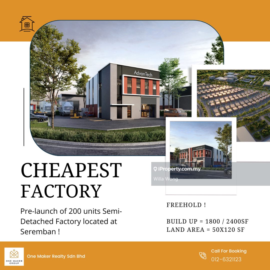 Brand New SemiDetached Factory , Springhill Industrial Park, Seremban