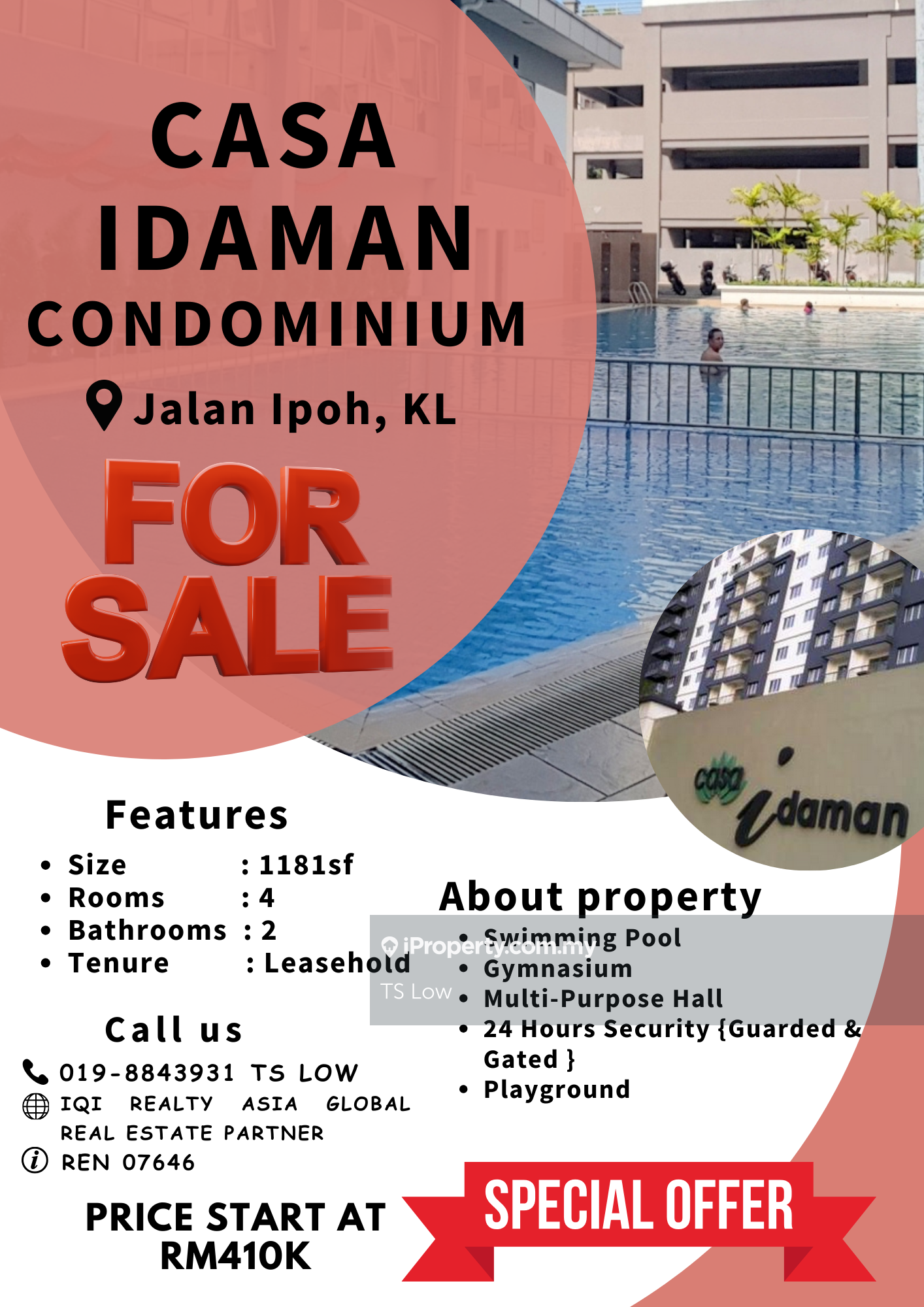 Casa Idaman Condominium 3 bedrooms for sale in Sentul, Kuala Lumpur