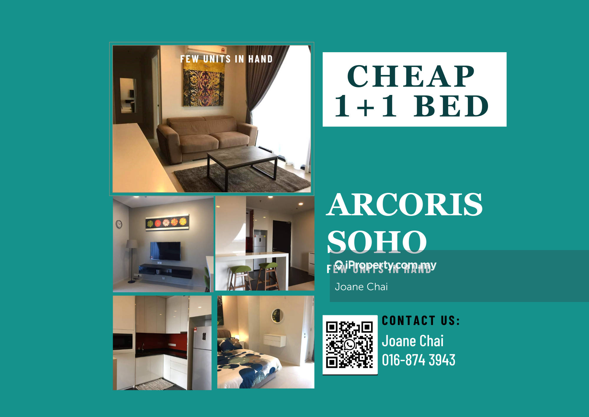 Arcoris Soho Serviced Residence 1+1 bedrooms for rent in Mont Kiara
