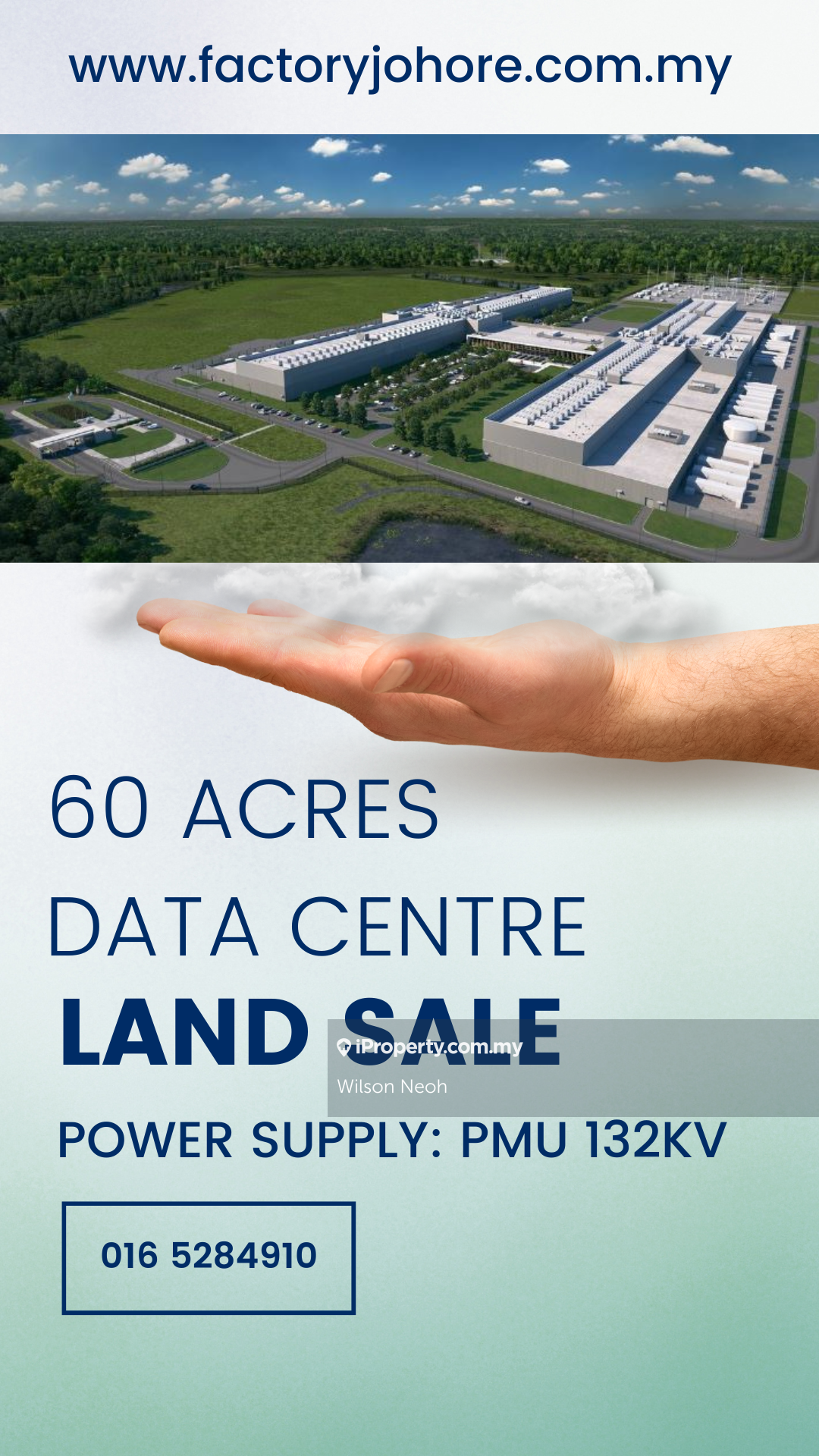 60 acres Power Ready PMU 132kv Data Centre Land for sale, gelang patah