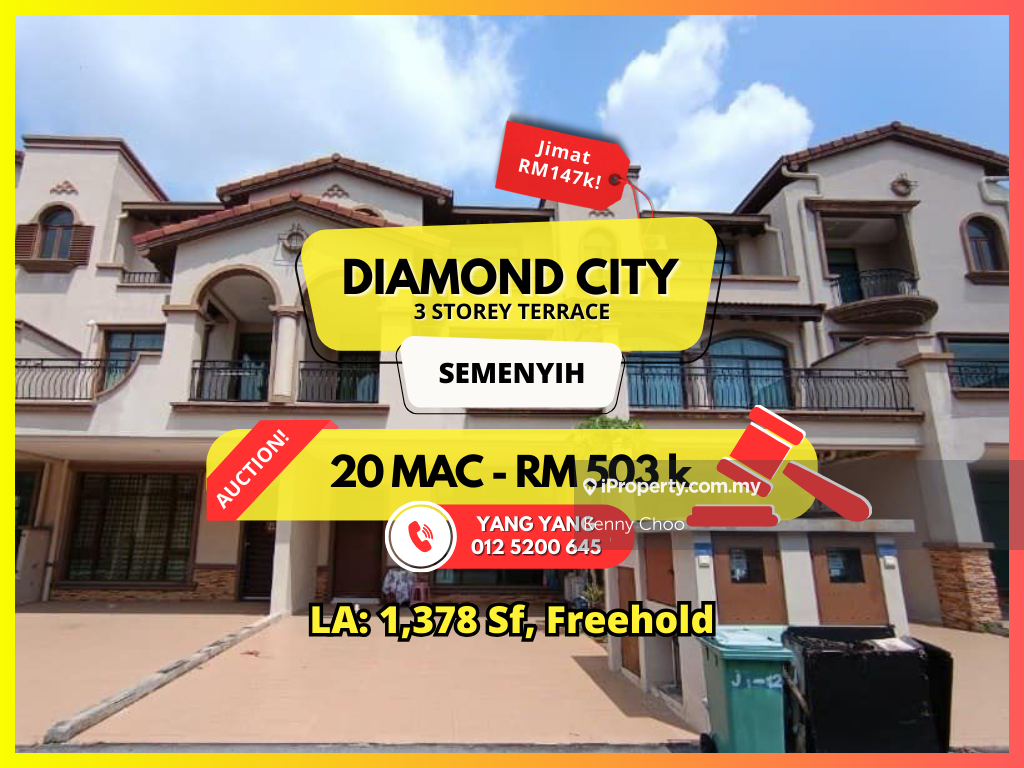 Diamond City, Semenyih 3sty Terrace/Link House 4 bedrooms for sale