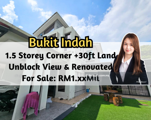 Bukit Indah, 1.5 Storey Corner with 30ft Land, Renoveted, Unblock View