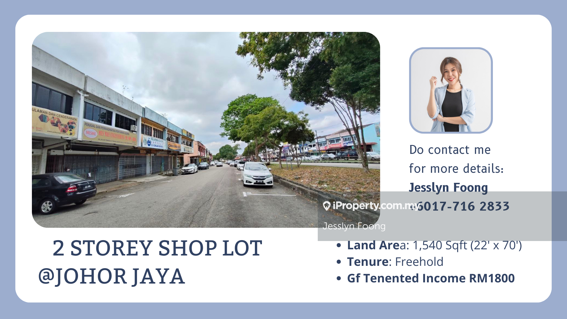 Jalan Teratai Johor Jaya 2 Storey Shop Lot For Sale, Johor Bahru for