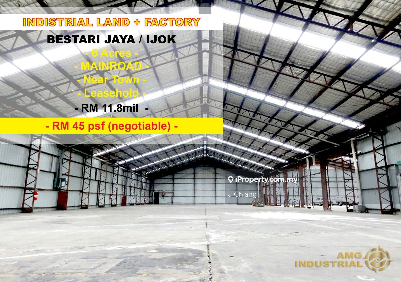 Bestari Jaya/Ijok Industrial Land with Factory for Sale / 6 Acres Flat