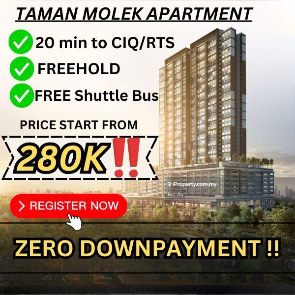 Full loan & Freehold apartment near Ciq, Johor Bahru for sale