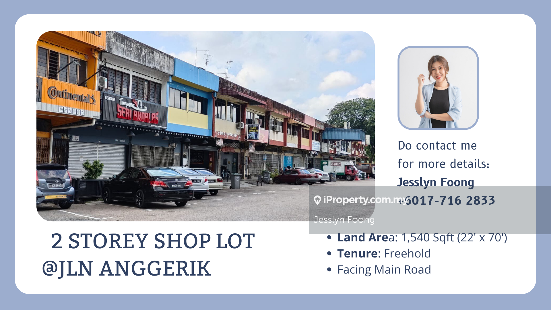 Jalan Anggerik, Taman Johor Jaya 2 Storey Shop Lot For Sale, Johor