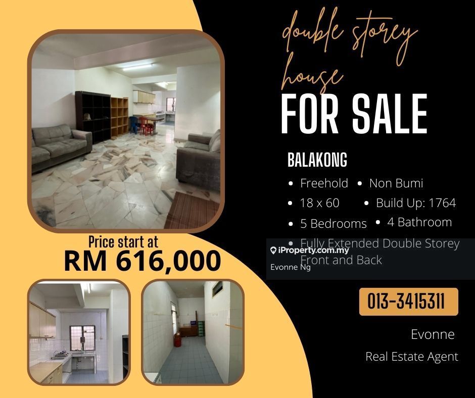 Balakong Intermediate 2sty Terrace/Link House 5 bedrooms for sale