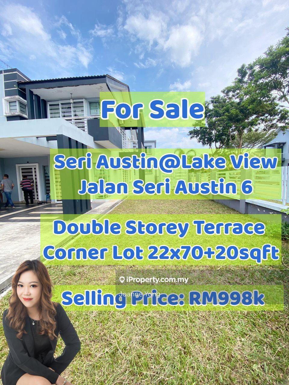 Taman Seri Austin, Johor Bahru Corner lot 2sty Terrace/Link House 4 bedrooms for sale