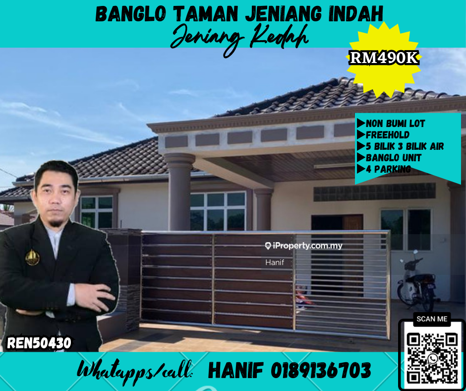 Rumah Banglo Taman Jeniang Indah Kedah, Sik Bungalow 5 bedrooms for sale