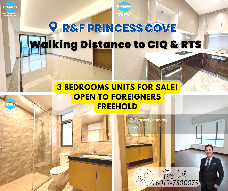 R&F Princess Cove Serviced Residence 3 bedrooms for sale in Johor Bahru