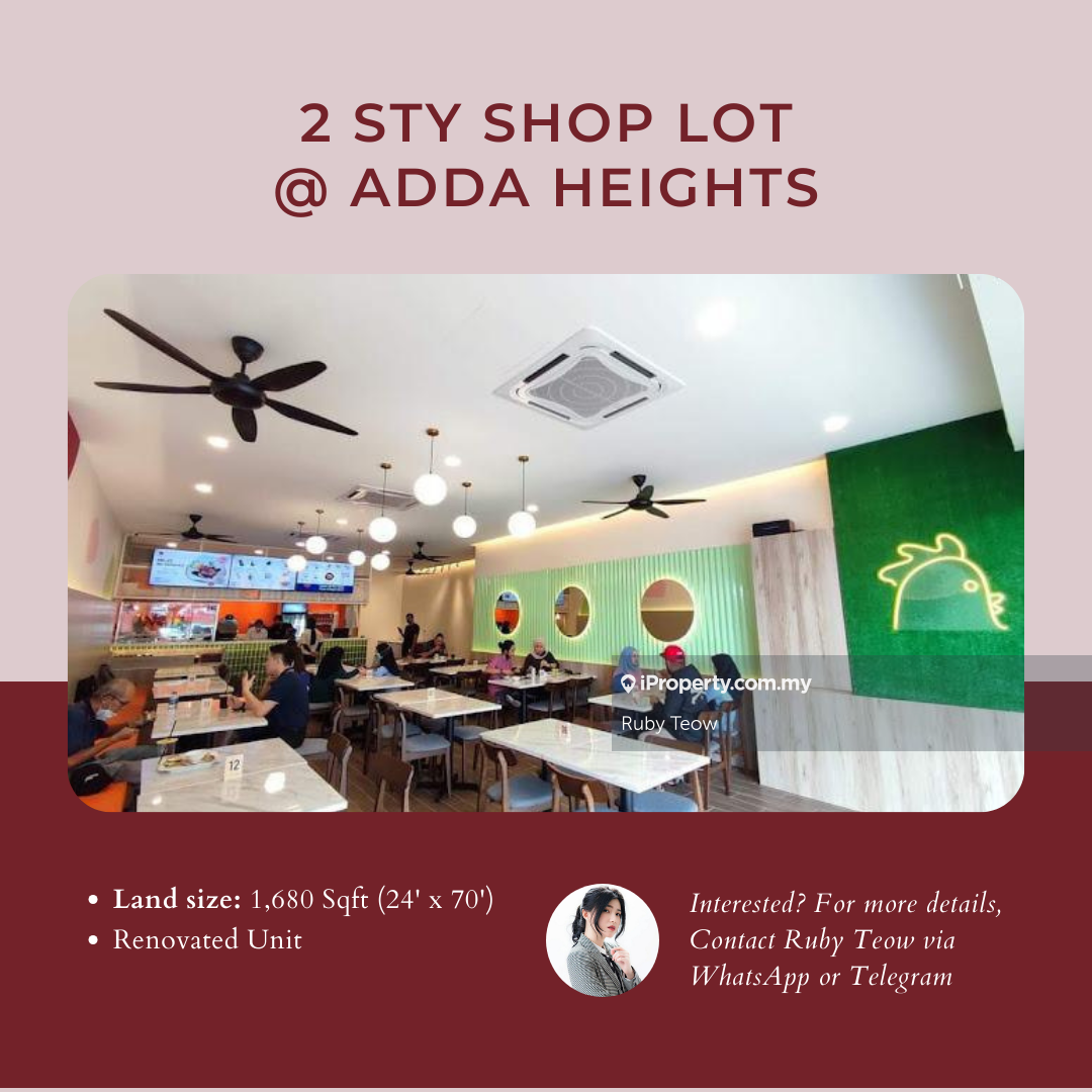 Adda Heights 2 Sty Shop Lot For Rent, Adda Heights, Johor Bahru Shop