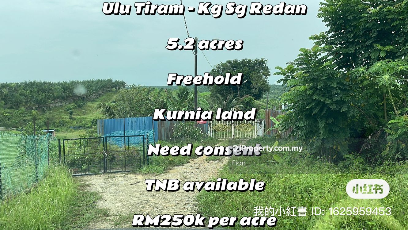 Ulu Tiram Kg Sg Redan 5+ acres land for sale, Kampung Sg Redan, Ulu