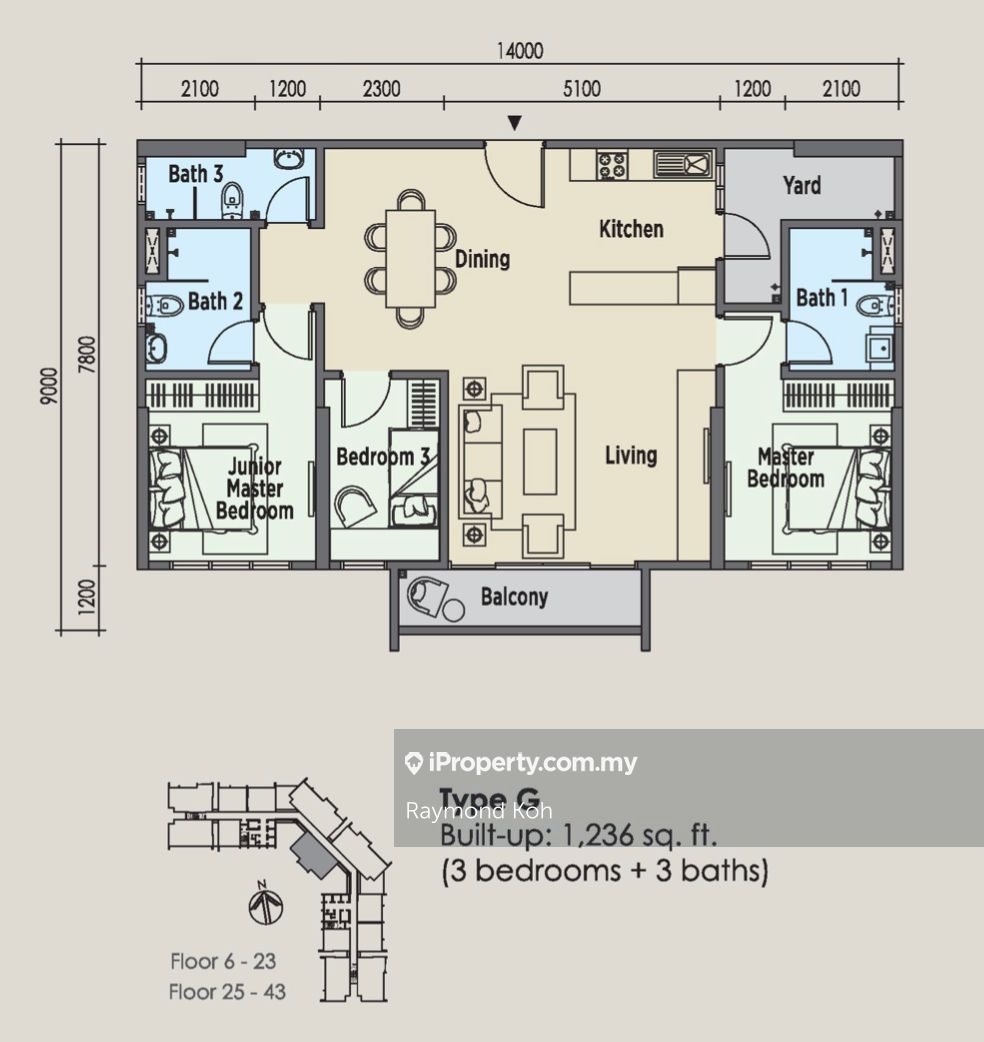 East Parc @ Manjalara Serviced Residence 3 bedrooms for sale in Bandar ...