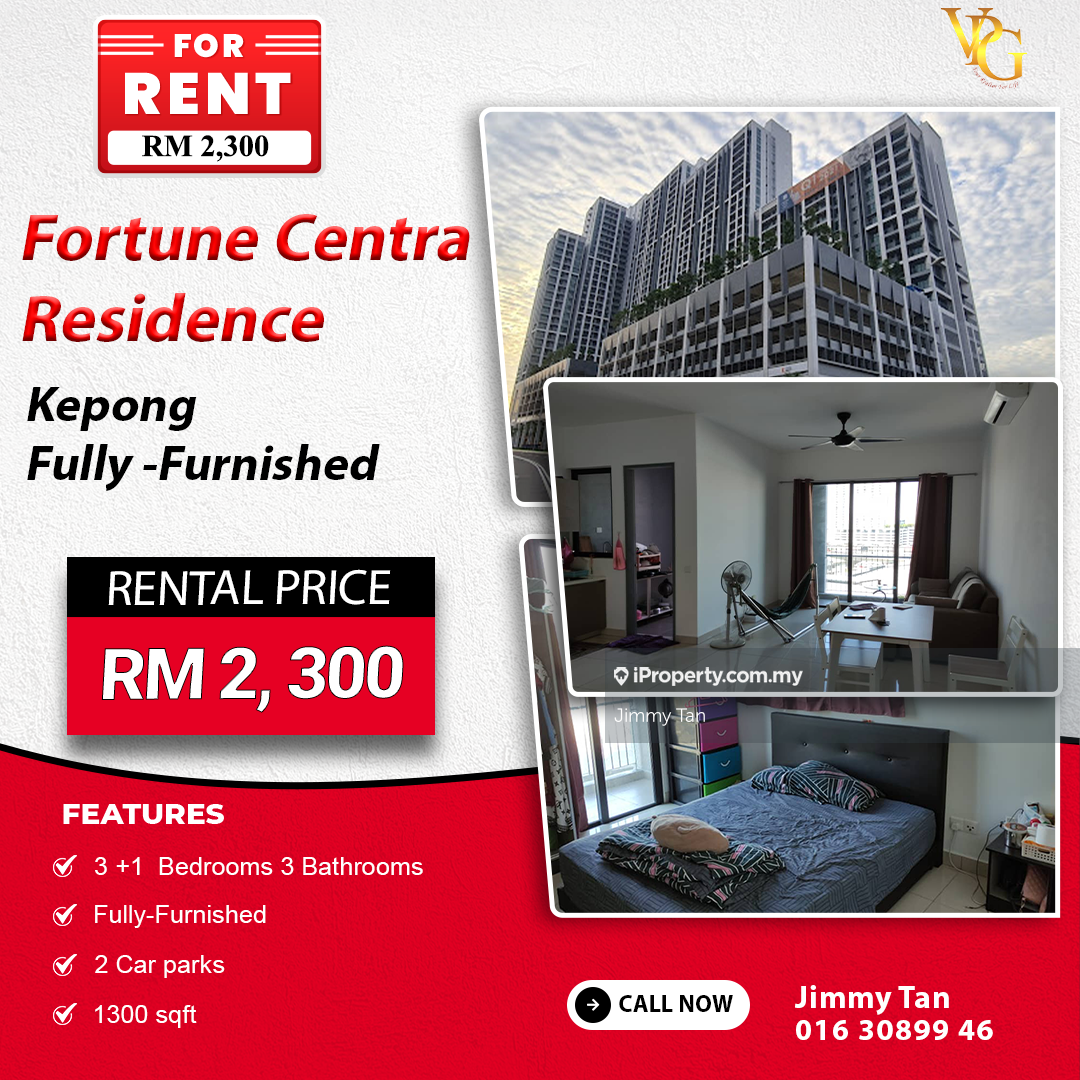 Fortune Centra Serviced Residence 3+1 bedrooms for rent in Kepong
