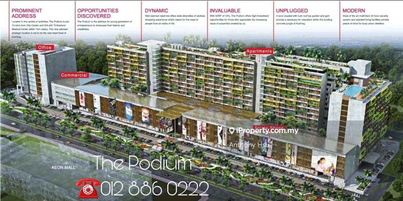 New Shoplots at The Podium - facing main road, The Podium, Kuching ...