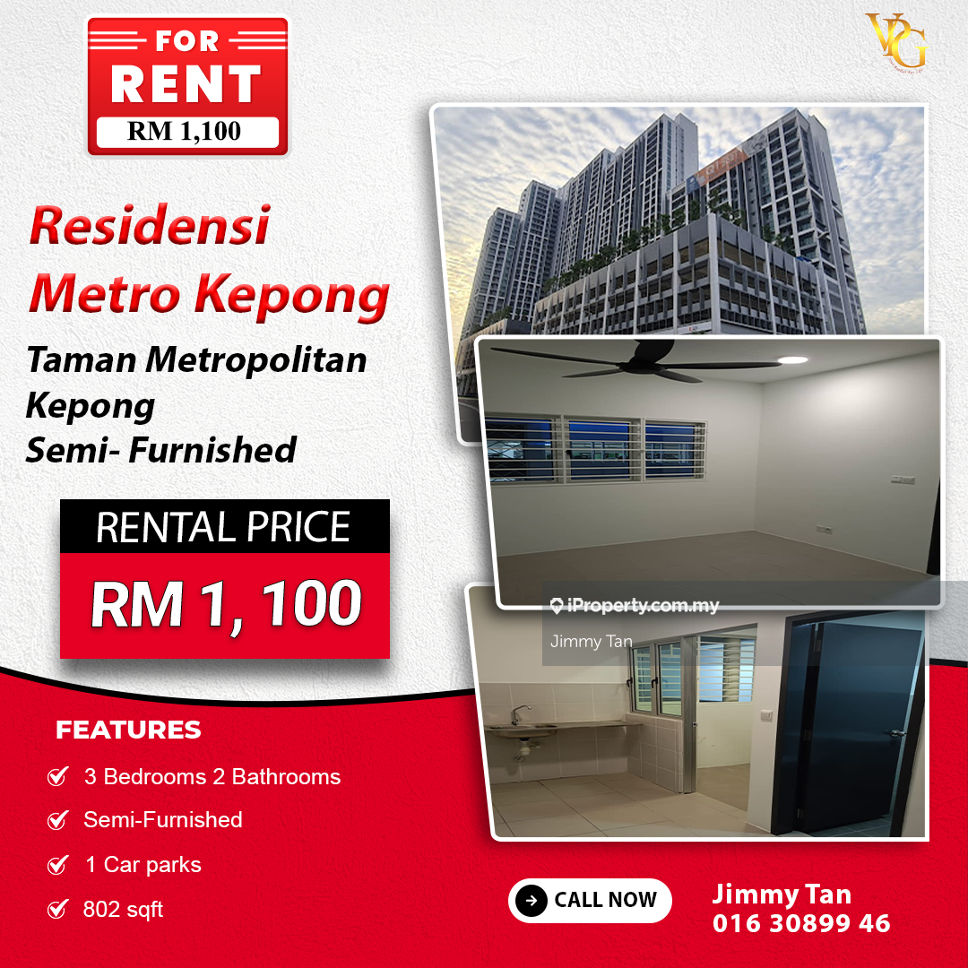 Residensi Metro Kepong Apartment 3 Bedrooms For Rent In Kepong, Kuala ...