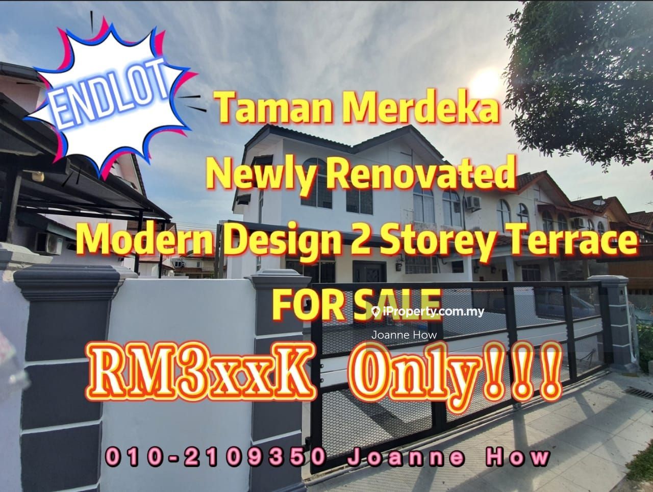 ENDLOT Taman Merdeka 2 Storey Terrace near Cheng, Melaka Tengah