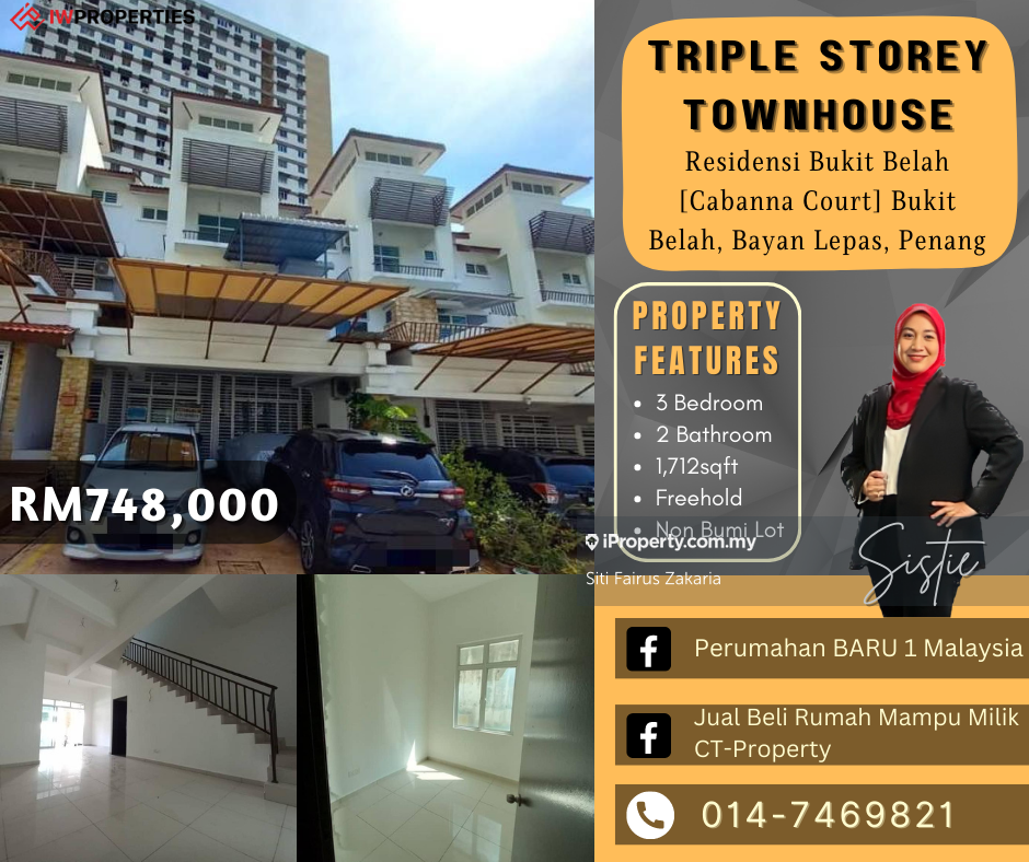 Bayan lepas, Bayan Lepas Townhouse 3 bedrooms for sale