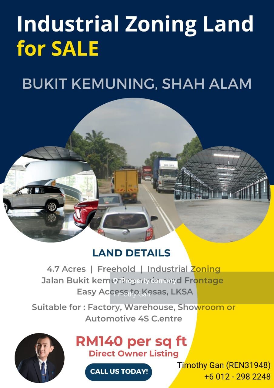 Industrial Zoning Land Bukit Kemuning for SALE, Bukit Kemuning, Shah