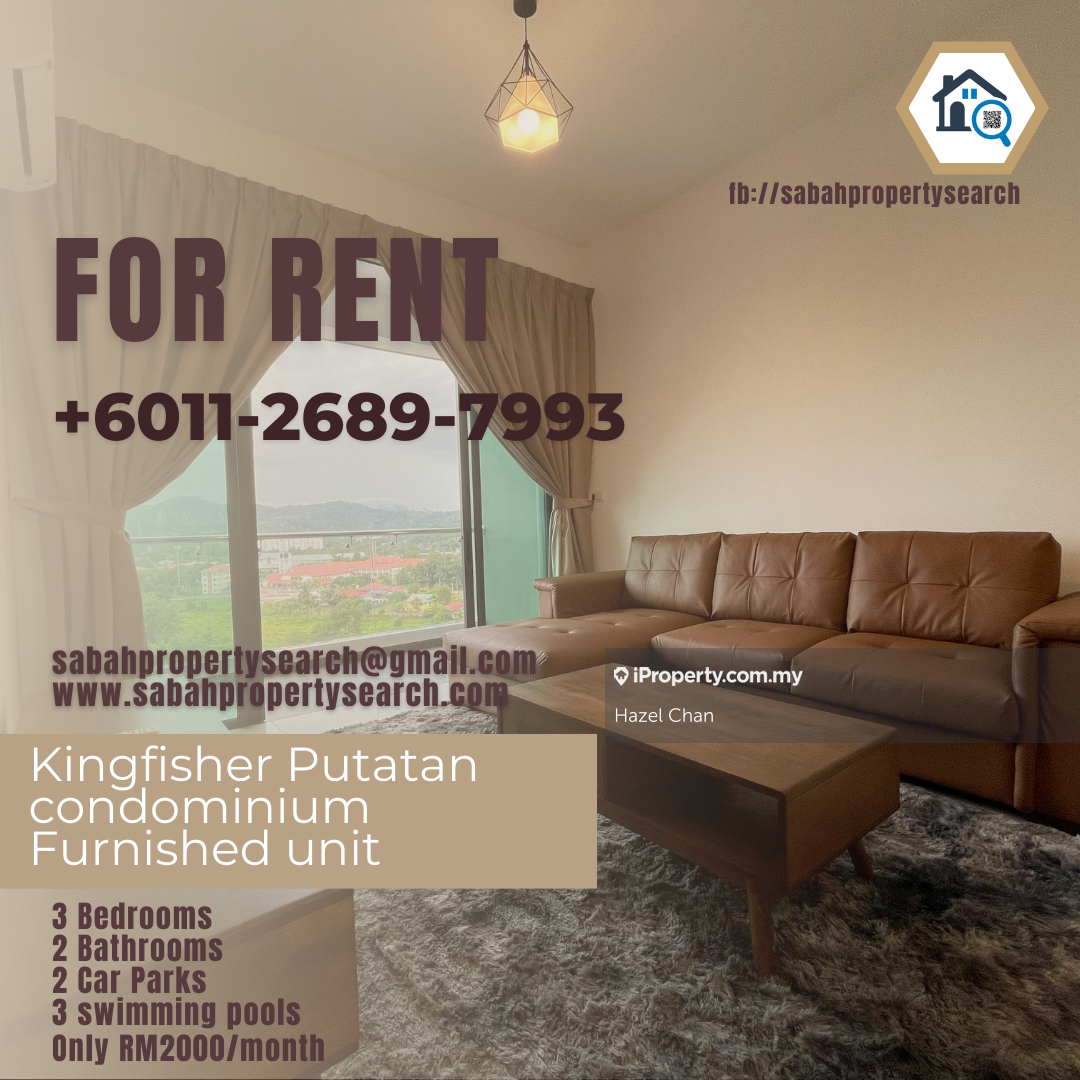 Kingfisher Putatan Corner lot Condominium 3 bedrooms for rent in