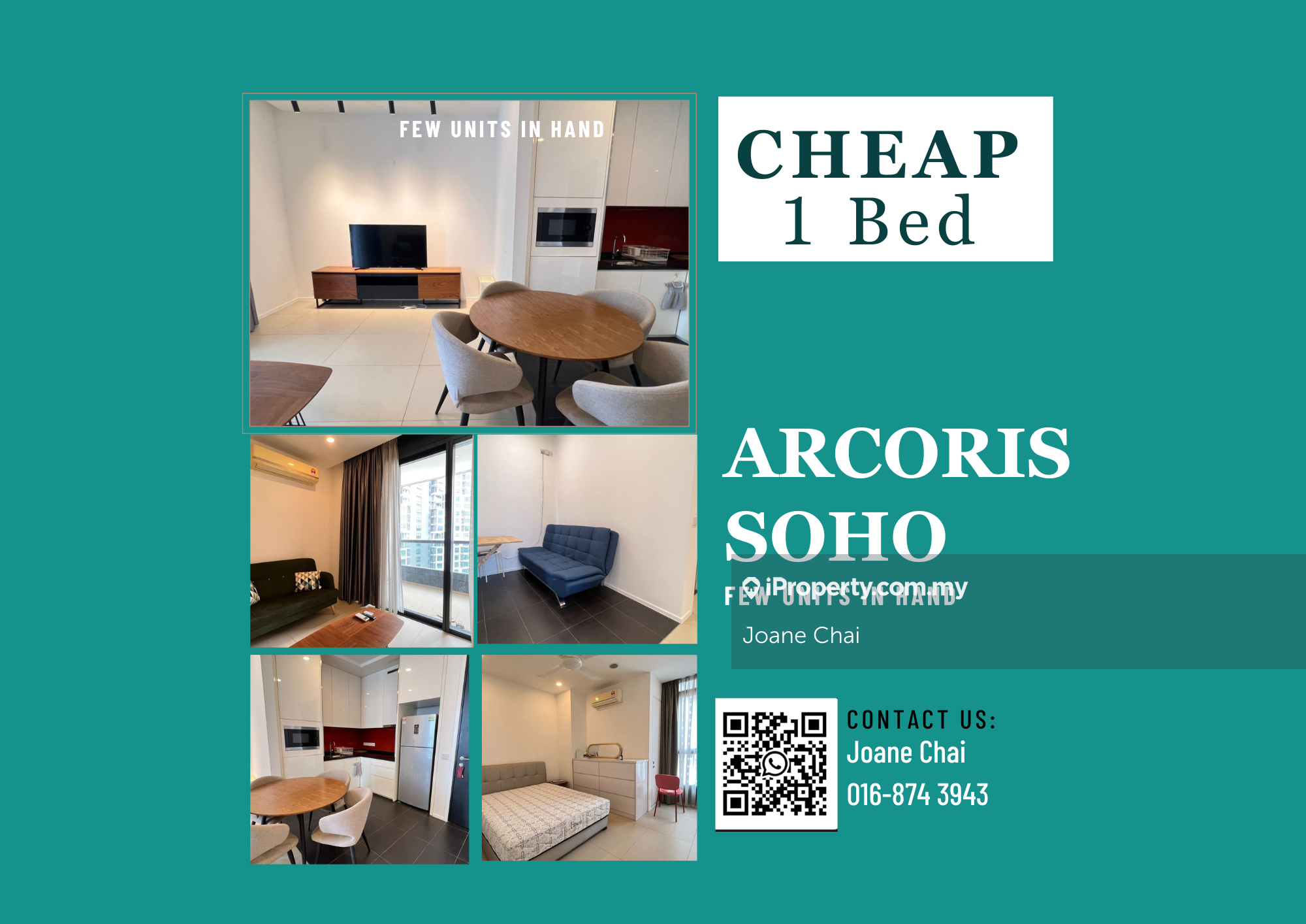 Arcoris Soho Serviced Residence 1+1 bedrooms for rent in Mont Kiara