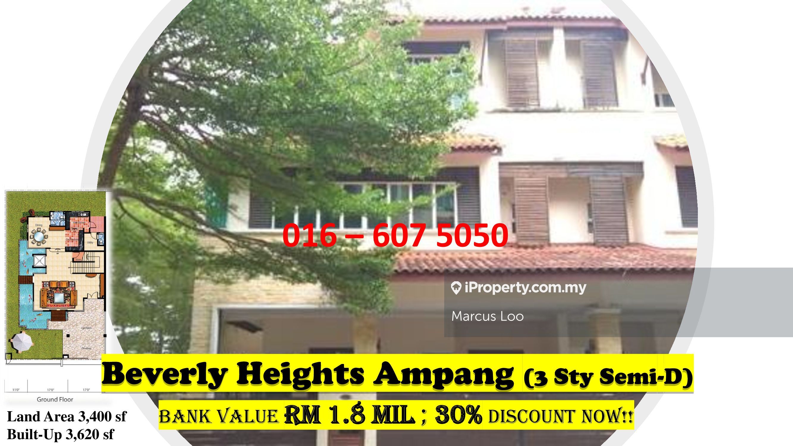 3 Storey Semi D Beverly Heights Market Rm1 8m Ampang Semi Detached House 6 Bedrooms For Sale Iproperty Com My