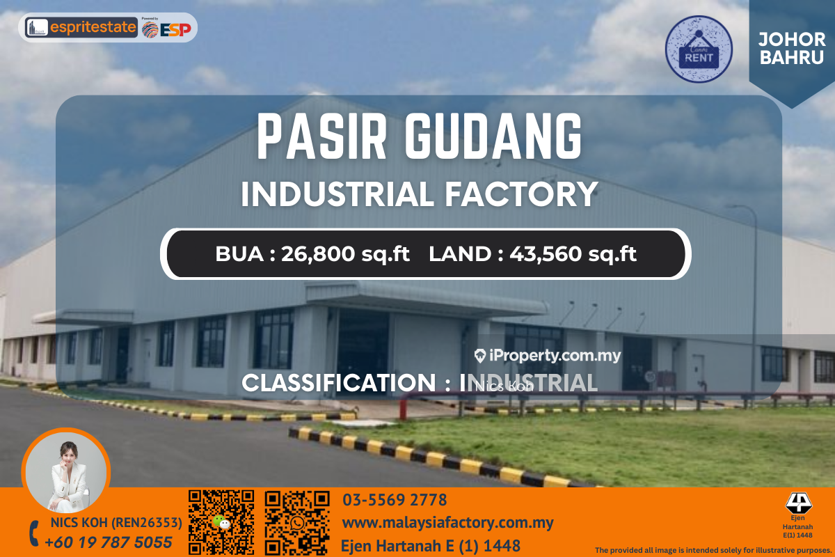 43,560 sq.ft Industrial Factory at Pasir Gudang for Rent, Pasir Gudang ...