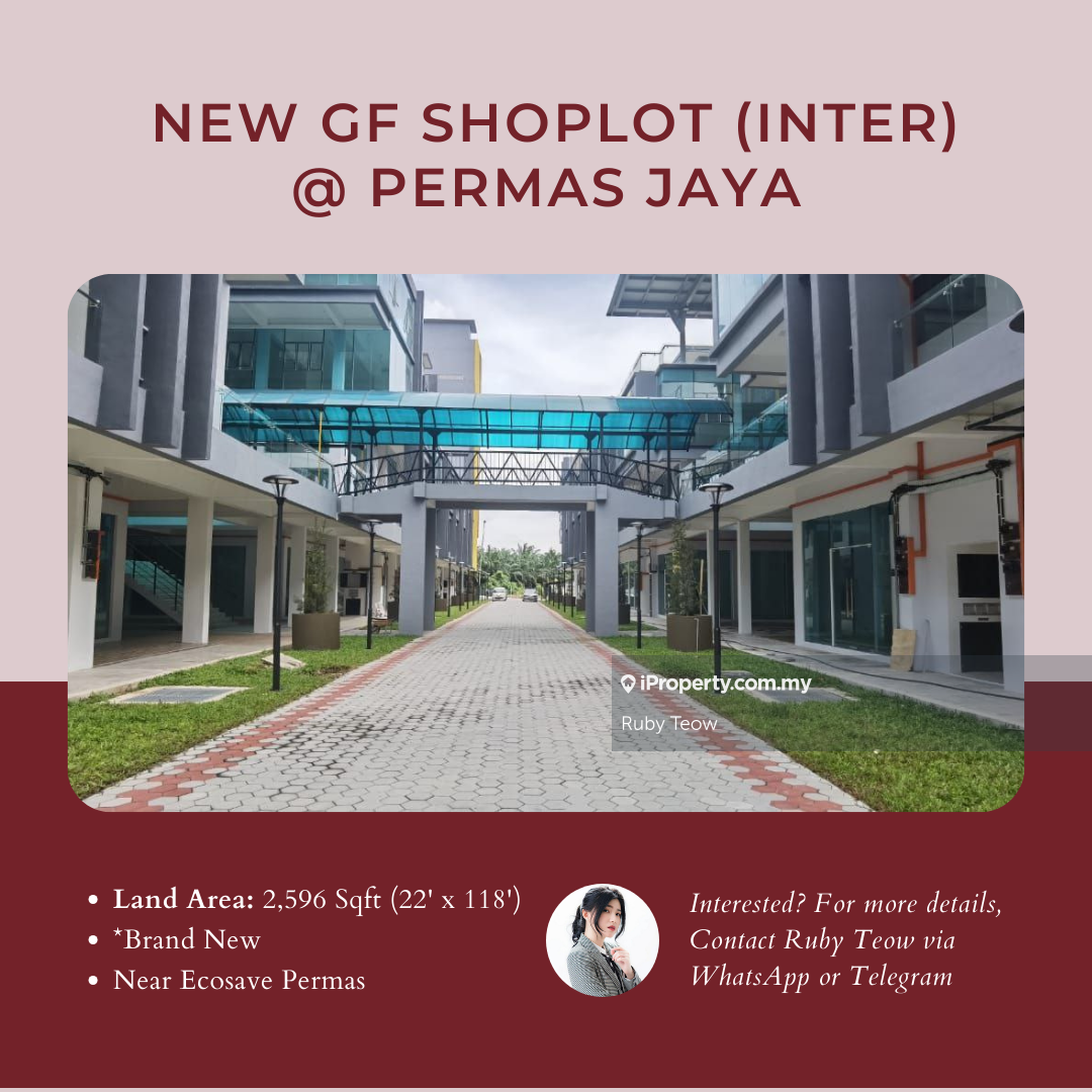 Permas Jaya New Ground Floor Shop Lot (Intermediate) For Rent, Permas