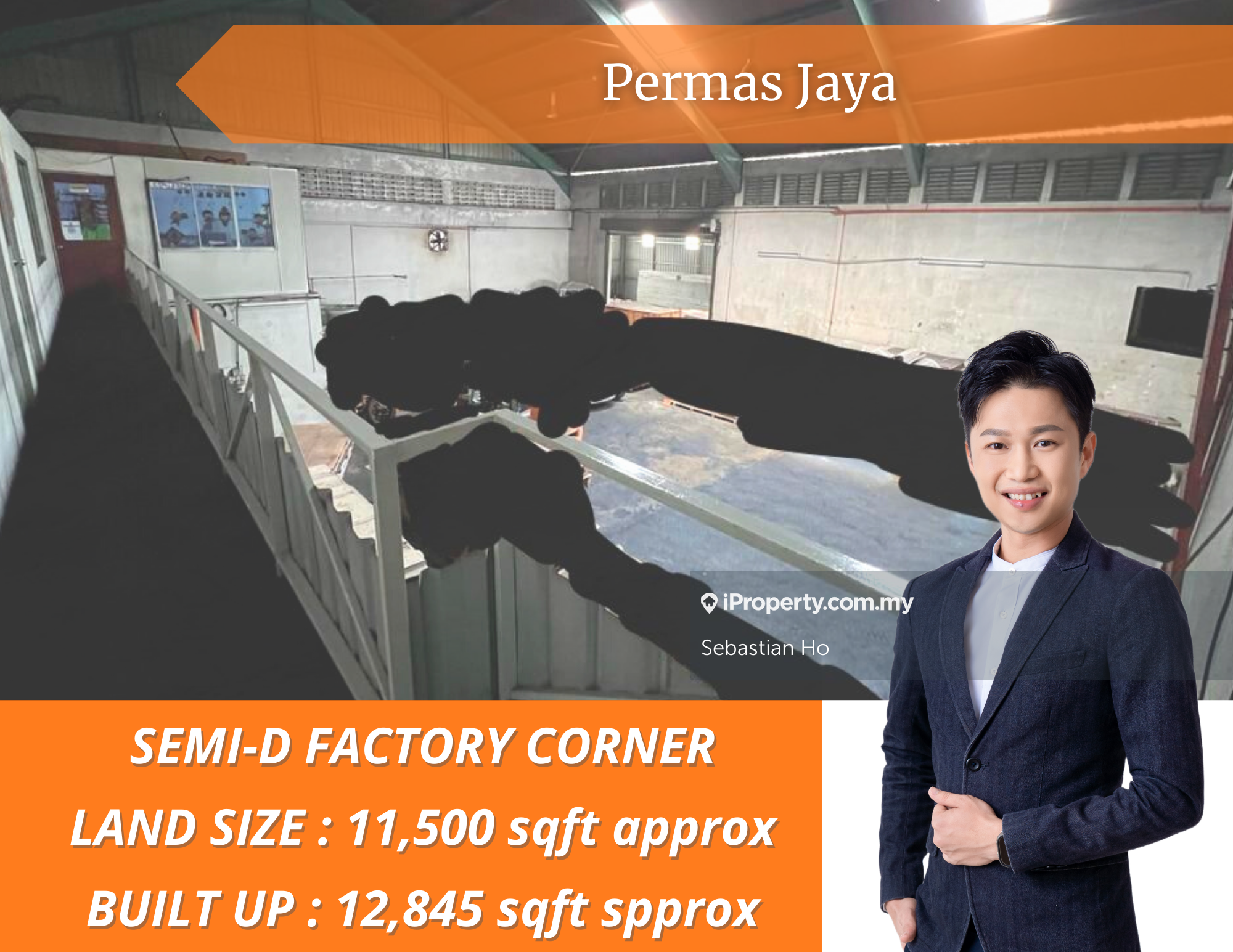 Permas Jaya, Permas Jaya Corner lot Semi D factory for rent