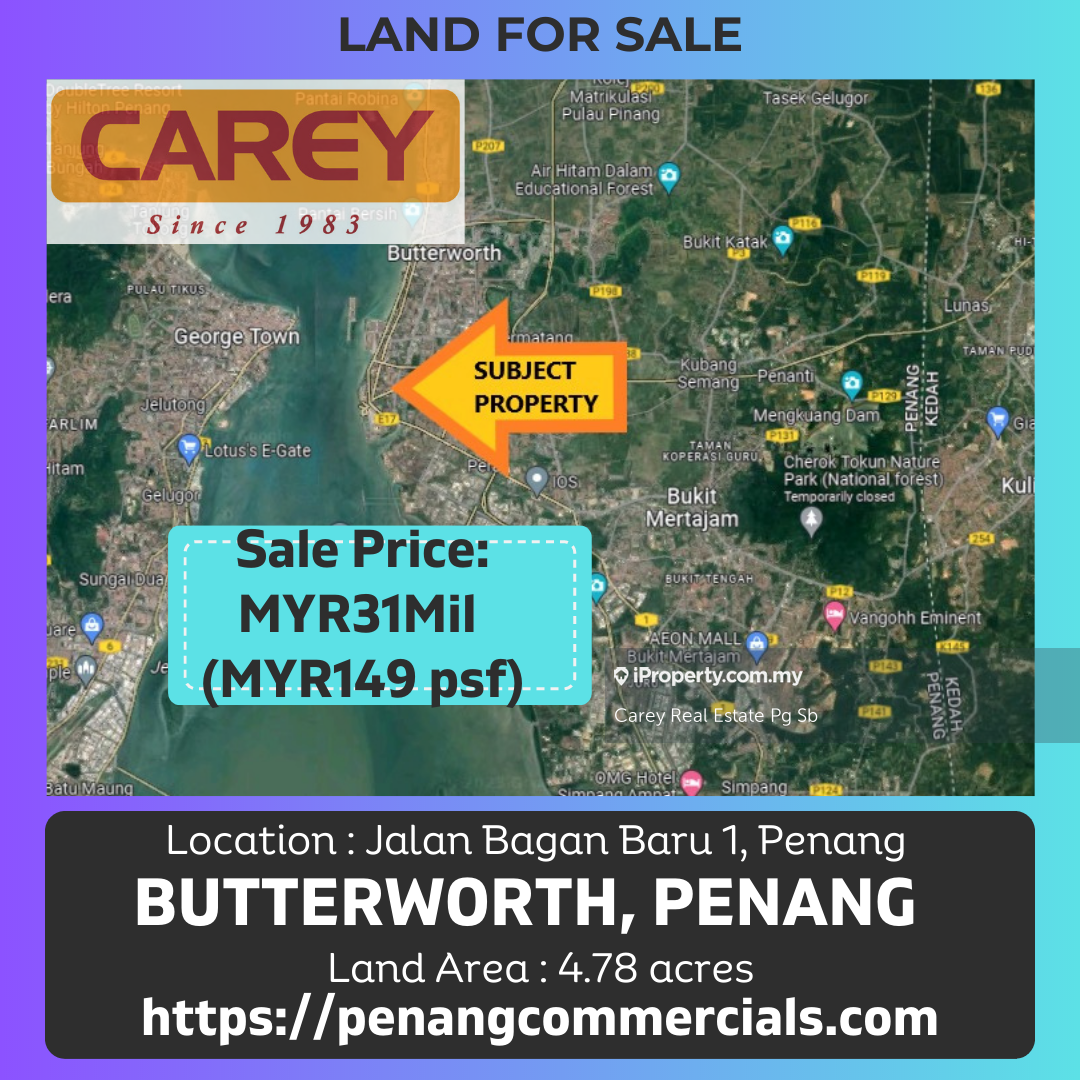 Development Land for Sale in Butterworth, Penang, Butterworth