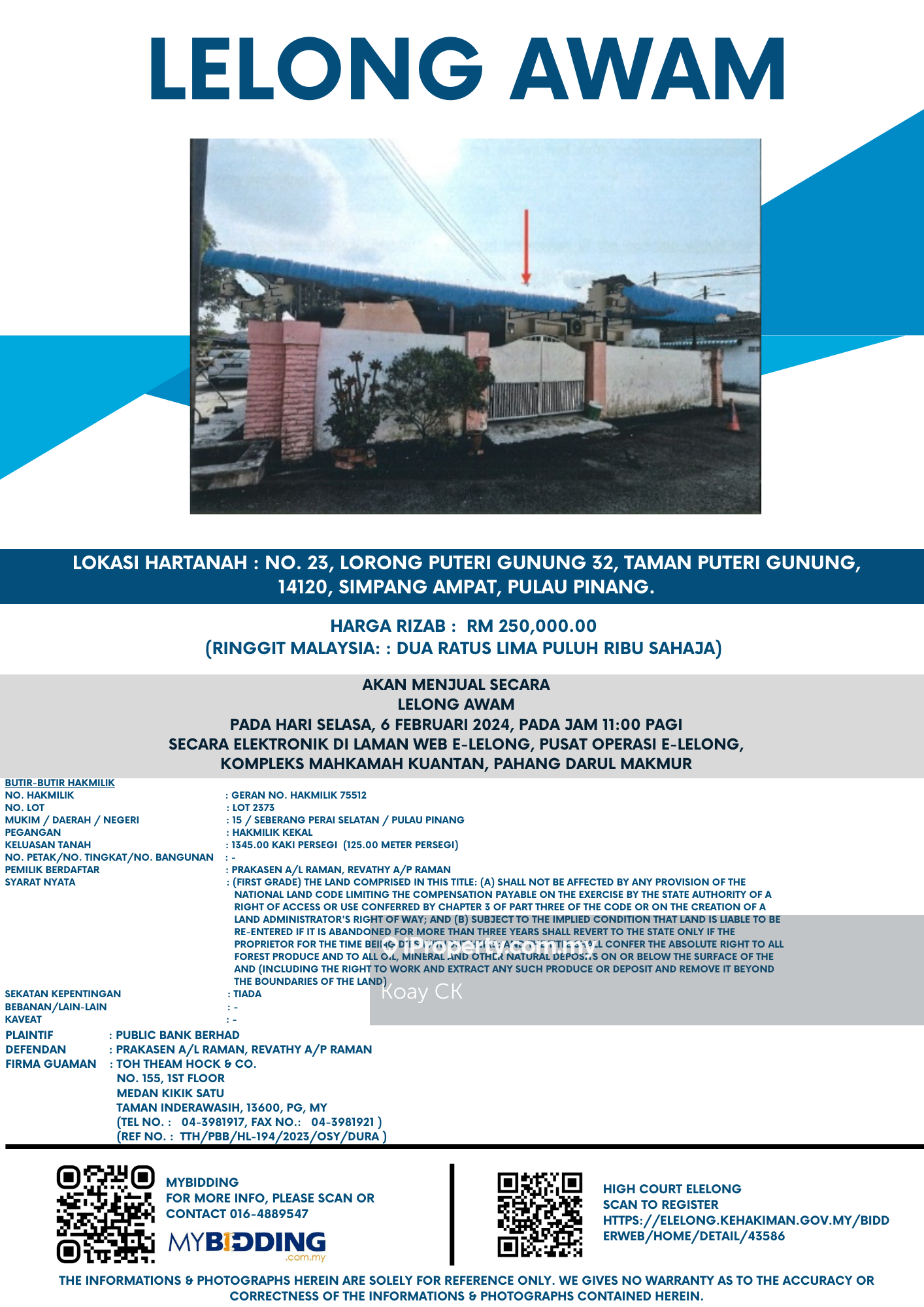 Taman Puteri Gunung, Simpang Ampat for sale RM250000 iProperty Malaysia