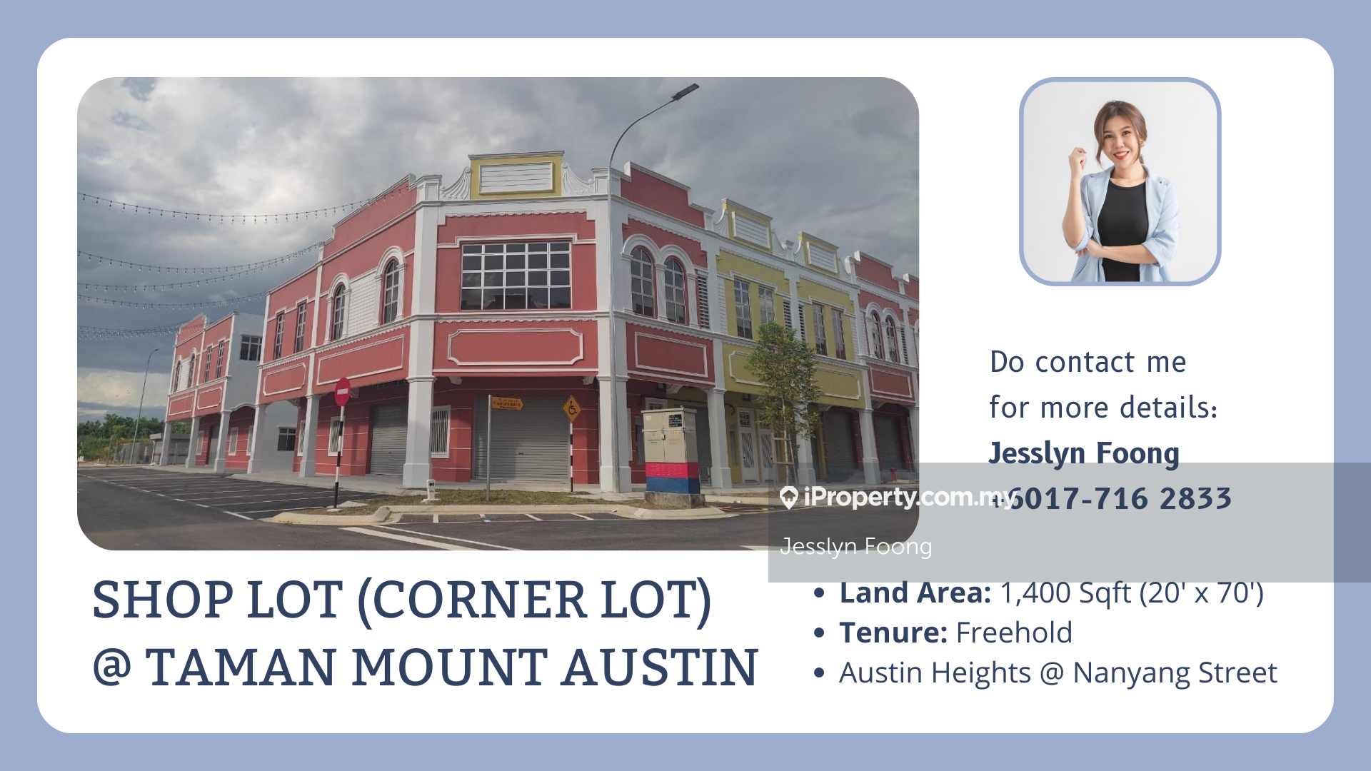 Austin Height Nanyang Street Shop Lot for Rent, Taman Mount Austin