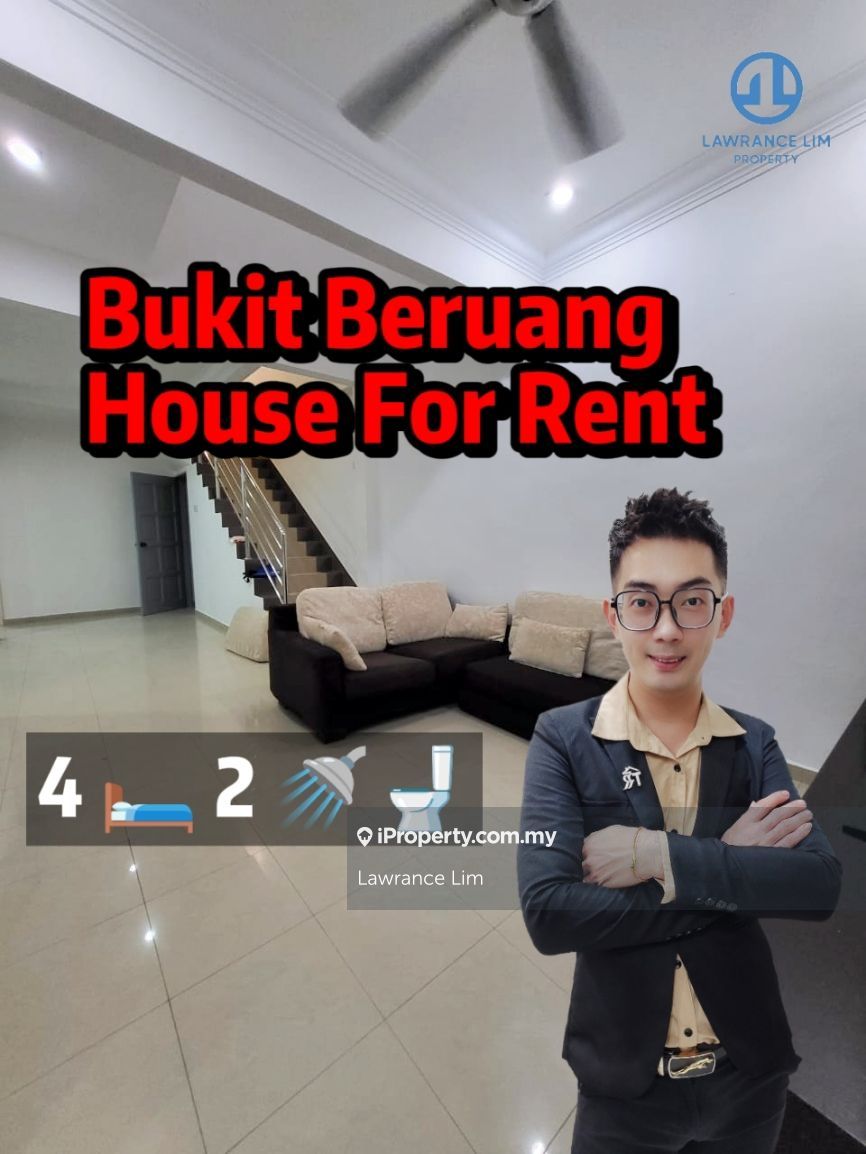 Near Mmu Bukit Beruang House, Bukit Beruang Intermediate 1.5sty Terrace/Link House 4 bedrooms