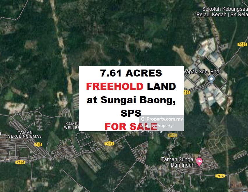 7.61 acres FREEHOLD Land at Sungai Baong FOR SALE, Sungai Bakap