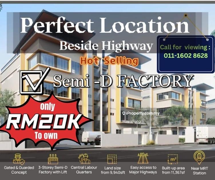 Kajang 3 & 1/2 Storey SEMI D Factory (Zero down payment), Bukit Angkat