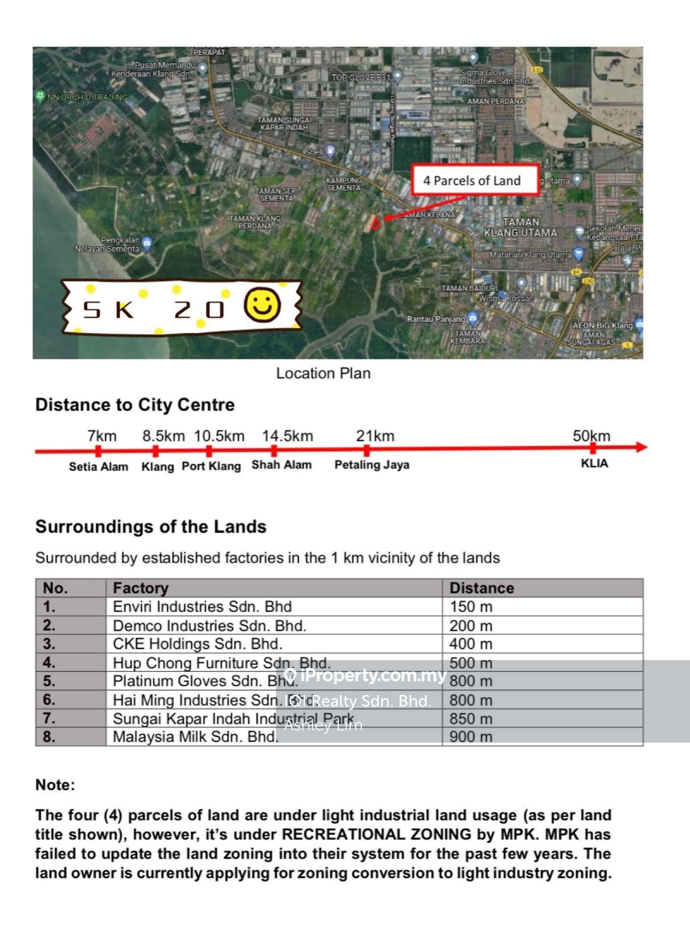 Tanah Perindustrian untuk Dijual di Kapar Land, Jalan Kapar, Klang, Klang oleh Ashley Lim - iProperty.com.my