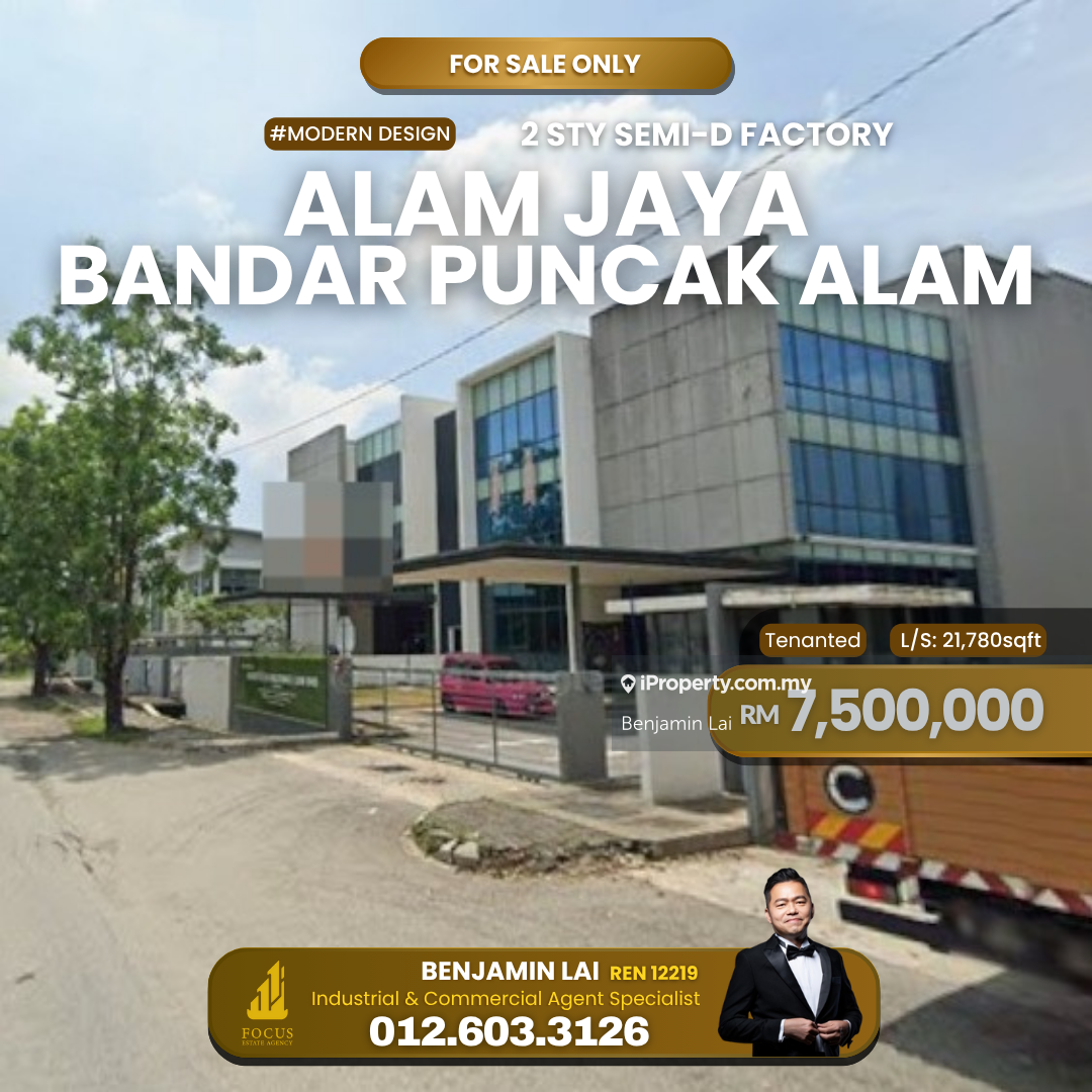Semi-D Factory for Sale in Taman Industri Alam Jaya, Puncak Alam by Benjamin Lai - iProperty.com.my
