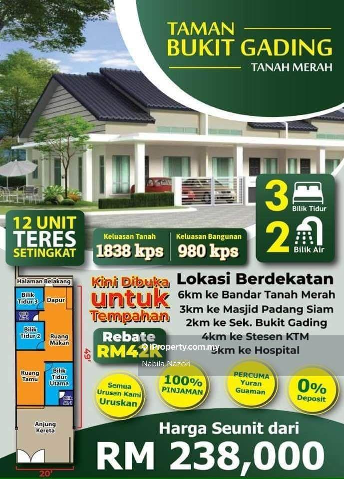 Rumah Berangkai 1 Tingkat untuk Dijual di Bukit Gading, Tanah Merah oleh Nabila Nazori - iProperty.com.my